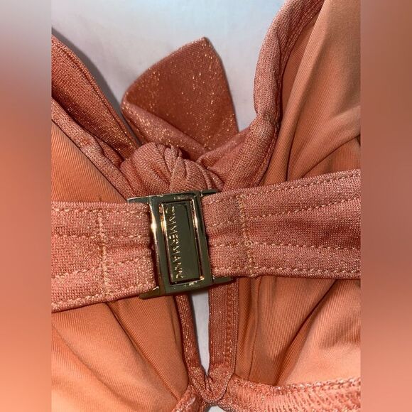 Zimmerman NWT Bow-embellished bandeau bikini top Peach Size 4 $258 - Picture 4 of 12